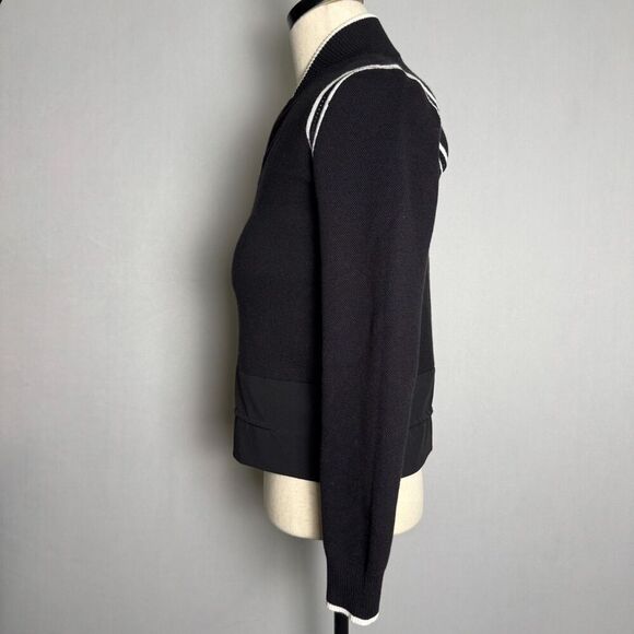 Athleta Venture Sweater Jacket Shacket, Sz XS, Black & White, Drawstring Waist - Picture 6 of 16